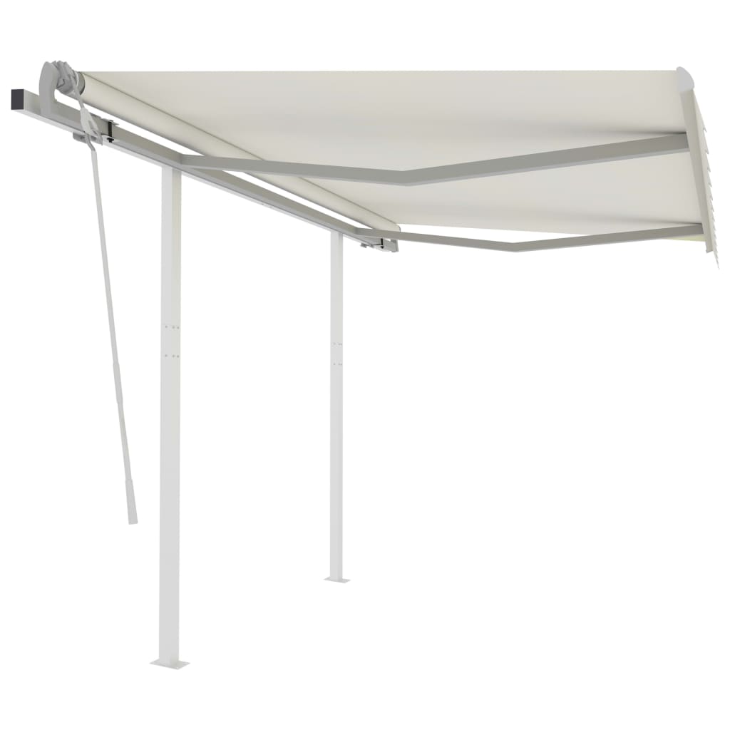 Copertină Retractabilă Manual Cu Stâlpi Portocaliu/Maro 3X2,5 M