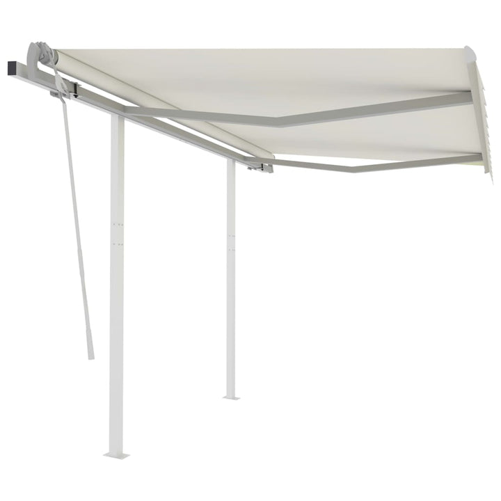 Copertină Retractabilă Manual Cu Stâlpi Portocaliu/Maro 3X2,5 M