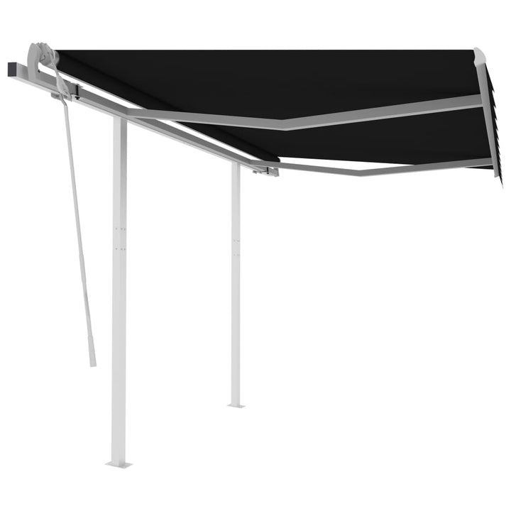 Copertină Retractabilă Manual Cu Stâlpi Portocaliu/Maro 3X2,5 M