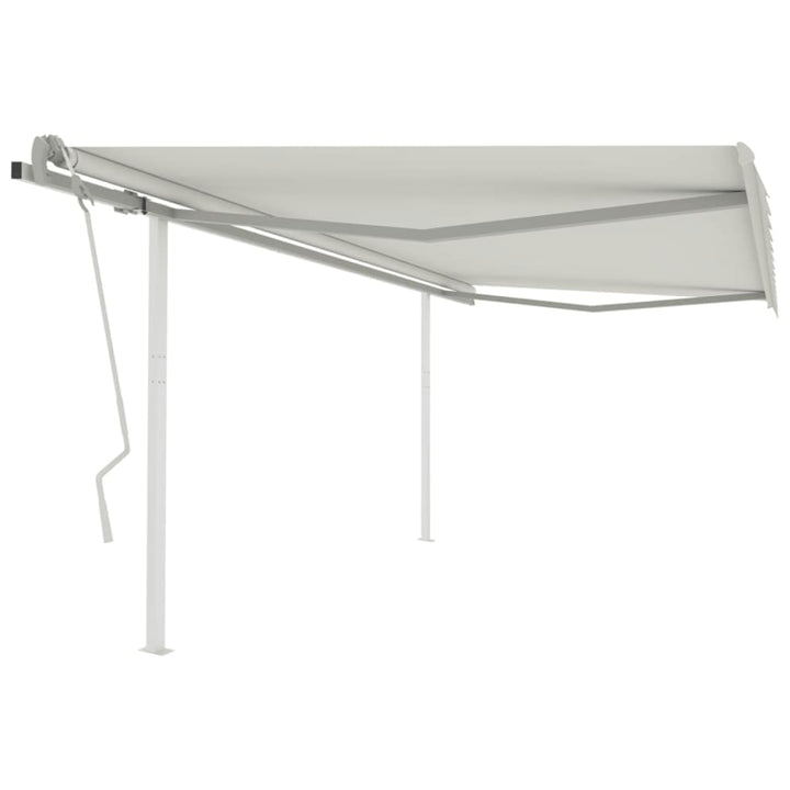 Copertină Retractabilă Manual Cu Stâlpi Portocaliu/Maro 3X2,5 M