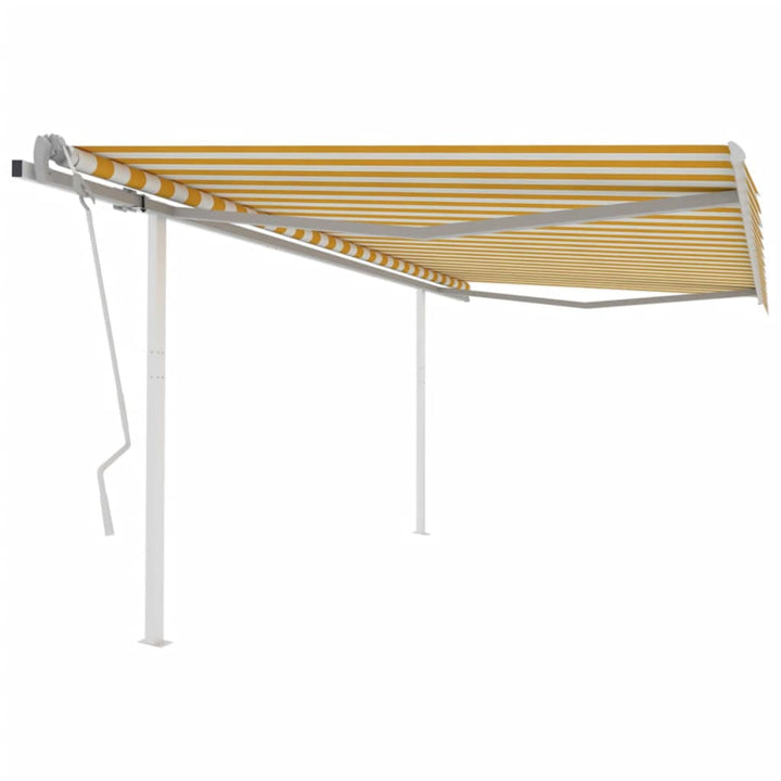 Copertină Retractabilă Manual Cu Stâlpi Portocaliu/Maro 3X2,5 M
