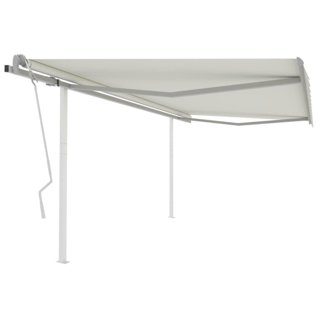 Copertină Retractabilă Manual Cu Stâlpi Portocaliu/Maro 3X2,5 M
