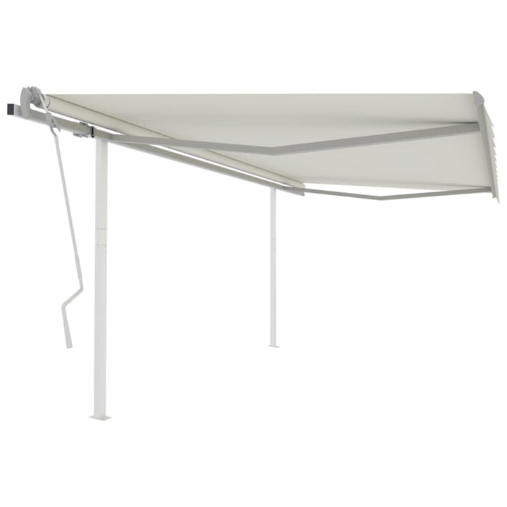 Copertină Retractabilă Manual Cu Stâlpi Portocaliu/Maro 3X2,5 M