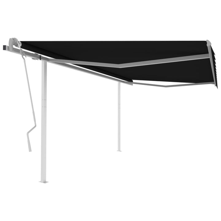 Copertină Retractabilă Manual Cu Stâlpi Portocaliu/Maro 3X2,5 M