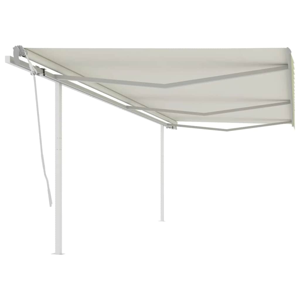 Copertină Retractabilă Manual Cu Stâlpi Portocaliu/Maro 3X2,5 M