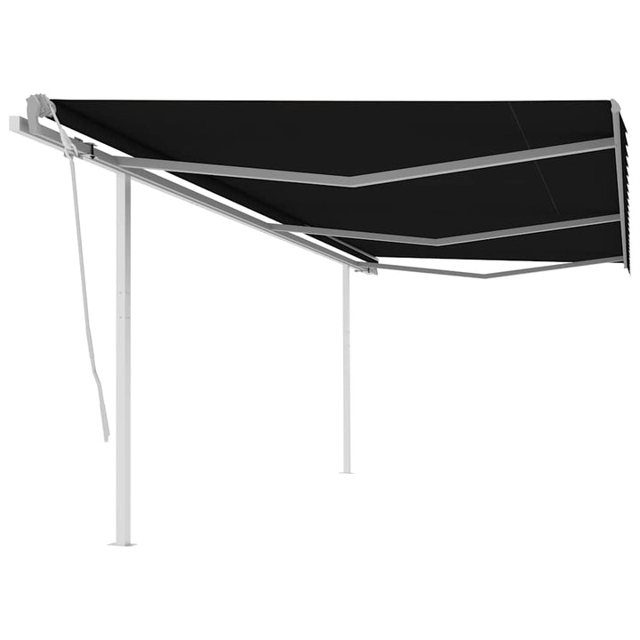 Copertină Retractabilă Manual Cu Stâlpi Portocaliu/Maro 3X2,5 M