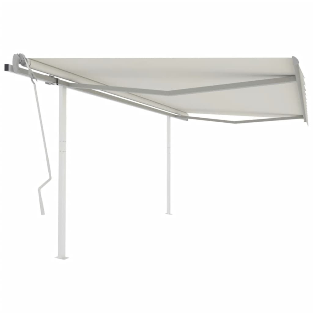 Copertină Retractabilă Manual Cu Stâlpi Portocaliu/Maro 3X2,5 M