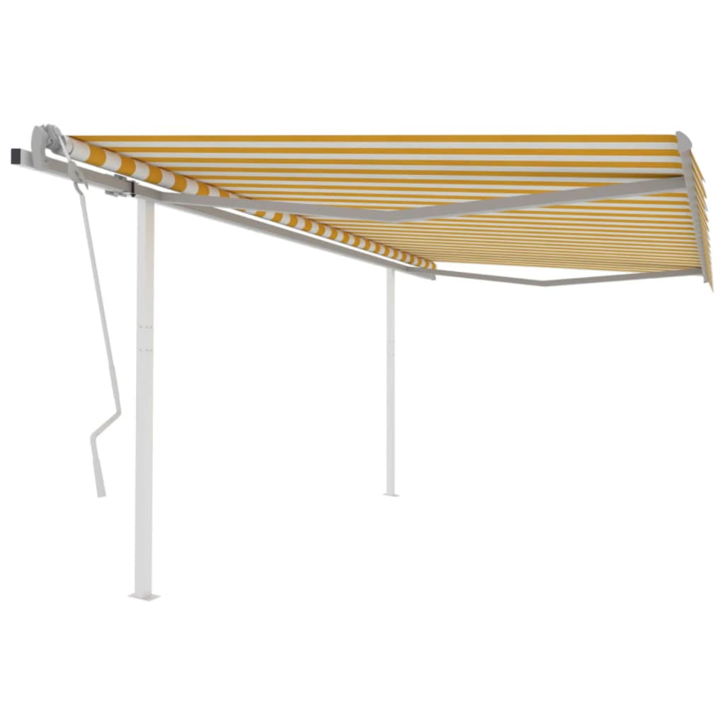 Copertină Retractabilă Manual Cu Stâlpi Portocaliu/Maro 3X2,5 M