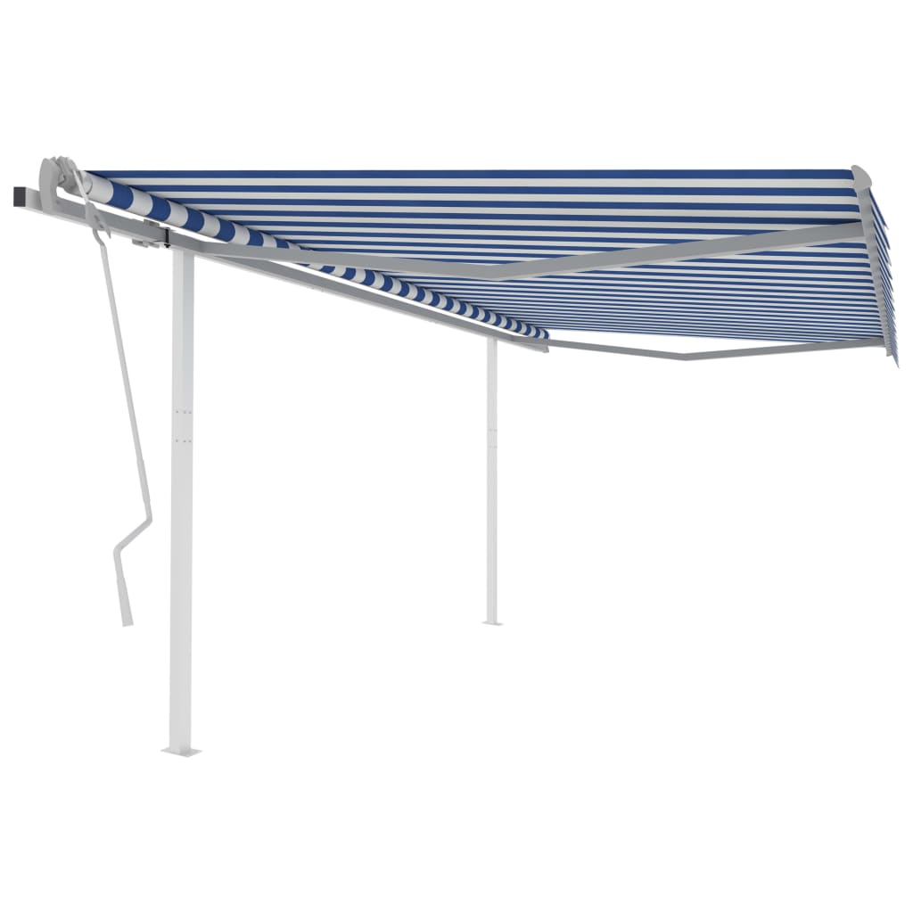 Copertină Retractabilă Manual Cu Stâlpi Portocaliu/Maro 3X2,5 M