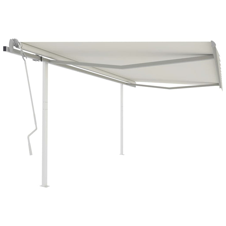 Copertină Retractabilă Manual Cu Stâlpi Portocaliu/Maro 3X2,5 M