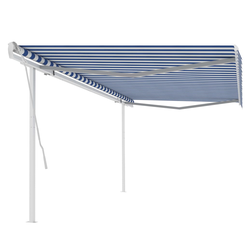 Copertină Retractabilă Manual Cu Stâlpi Portocaliu/Maro 3X2,5 M