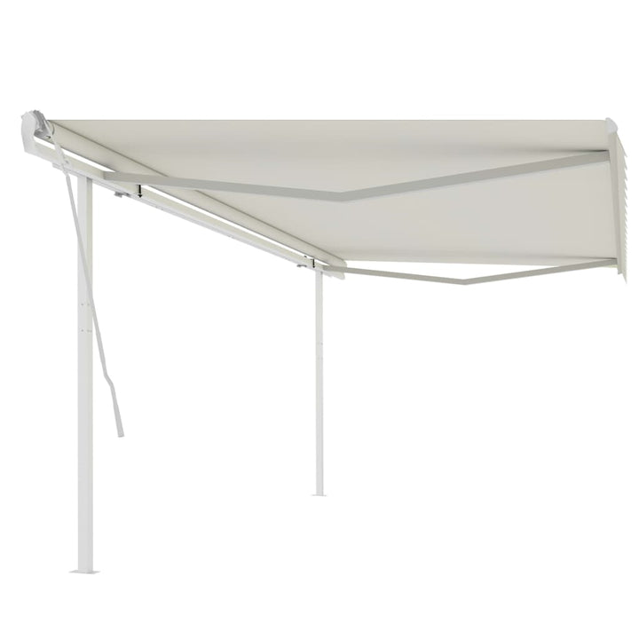 Copertină Retractabilă Manual Cu Stâlpi Portocaliu/Maro 3X2,5 M