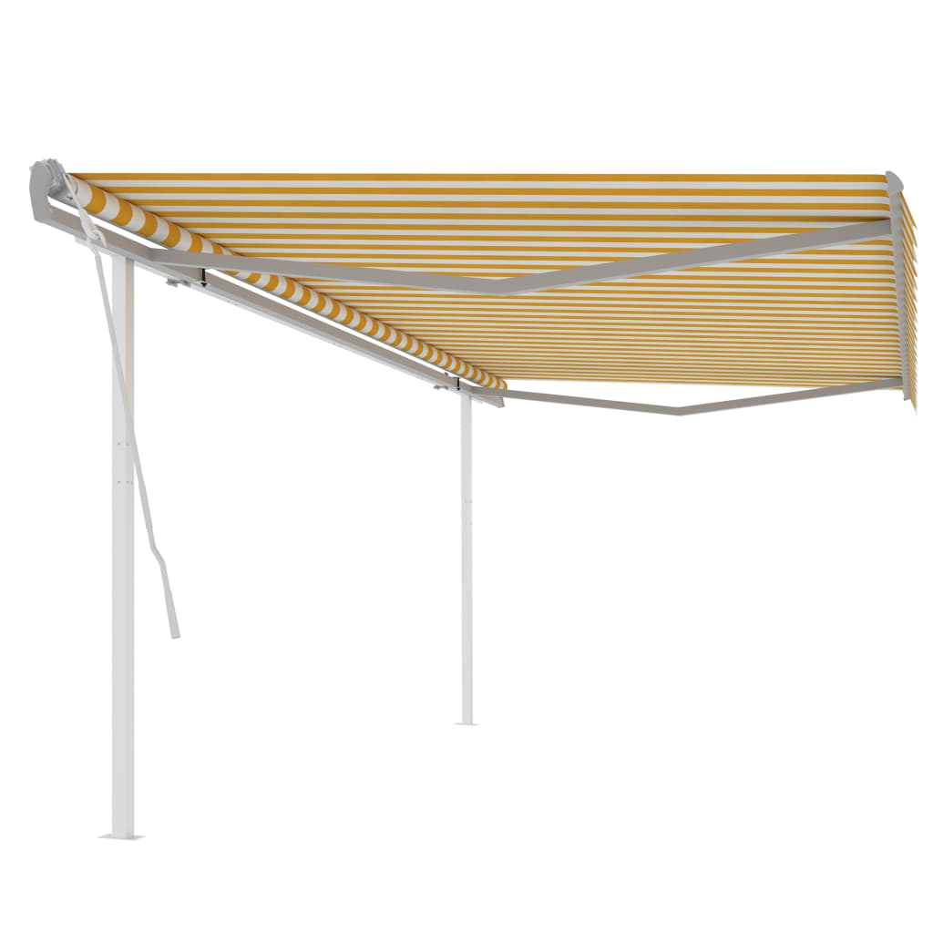 Copertină Retractabilă Manual Cu Stâlpi Portocaliu/Maro 3X2,5 M