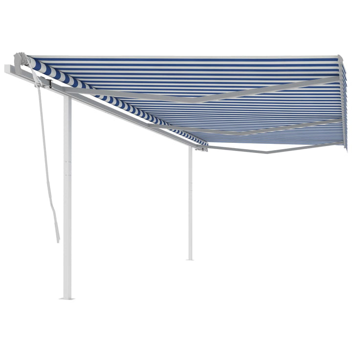 Copertină Retractabilă Manual Cu Stâlpi Portocaliu/Maro 3X2,5 M