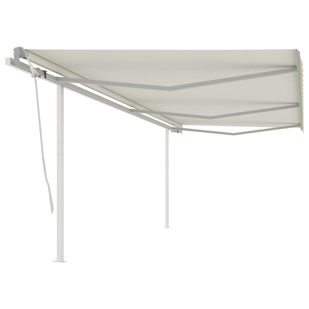 Copertină Retractabilă Manual Cu Stâlpi Portocaliu/Maro 3X2,5 M