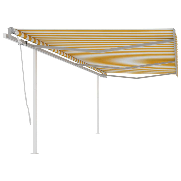 Copertină Retractabilă Manual Cu Stâlpi Portocaliu/Maro 3X2,5 M