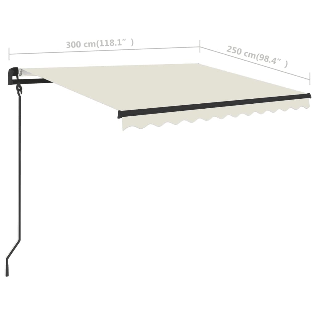 Copertină Retractabilă Manual Cu Stâlpi, , 3X2,5 M