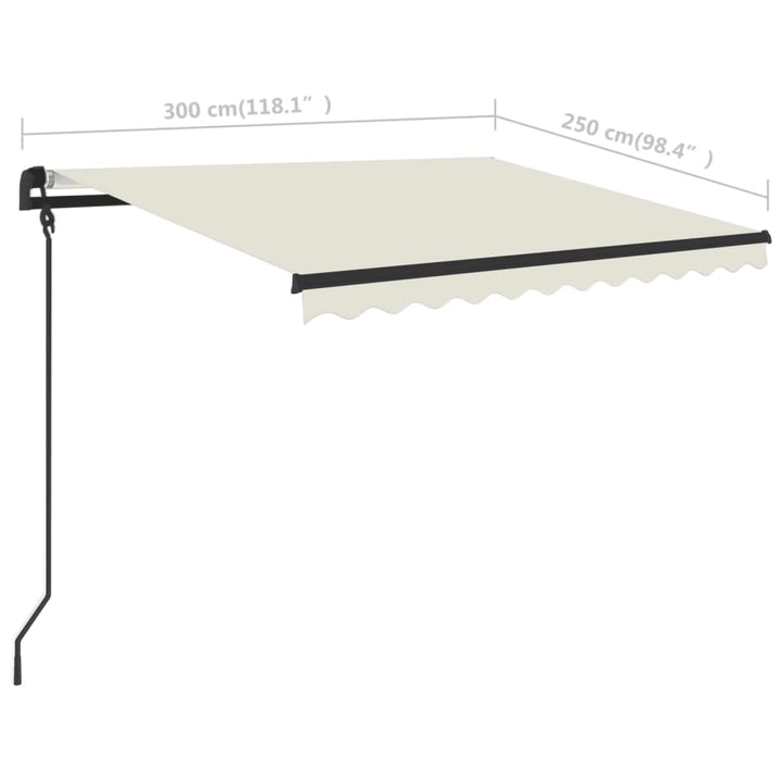 Copertină Retractabilă Manual Cu Stâlpi, , 3X2,5 M