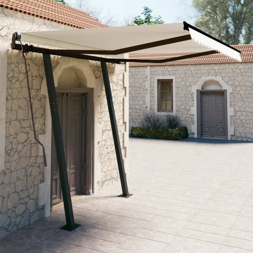 Copertină Retractabilă Manual Cu Stâlpi, , 3X2,5 M