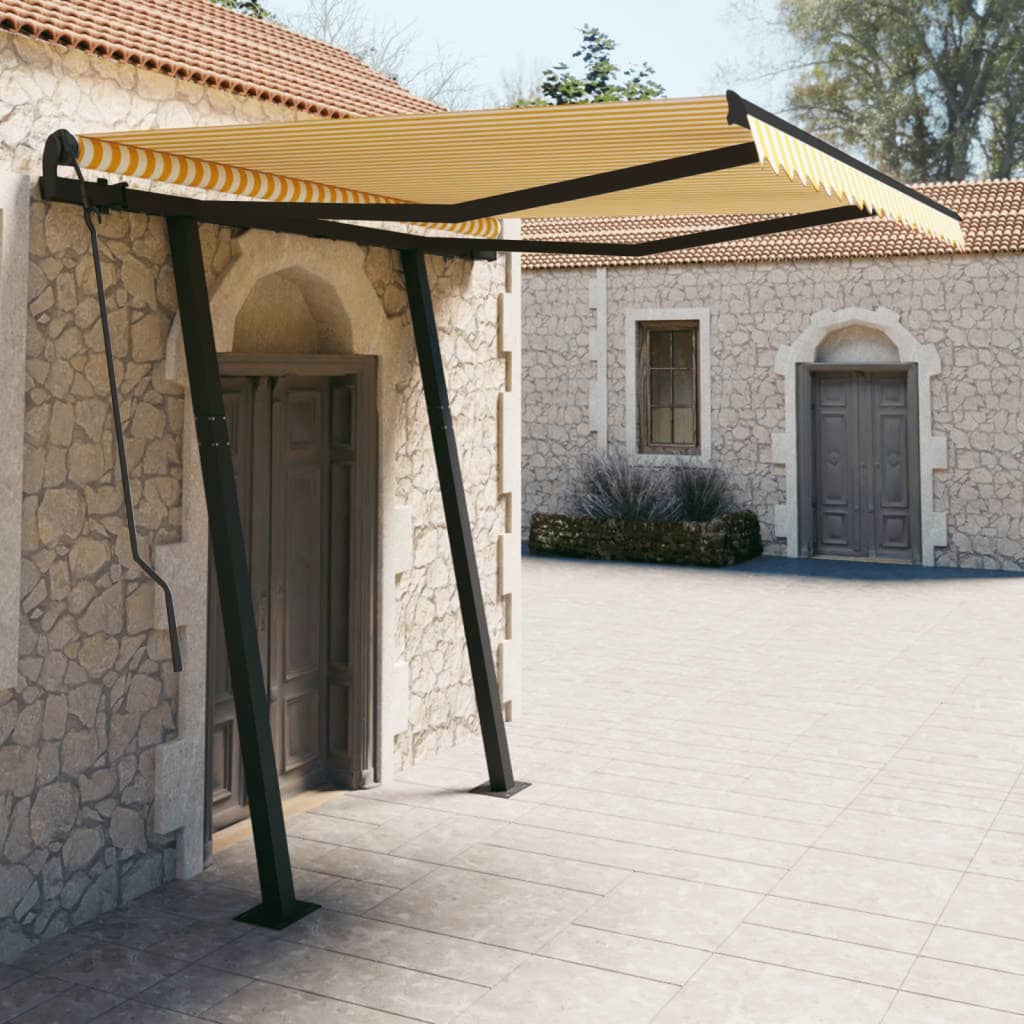 Copertină Retractabilă Manual Cu Stâlpi, , 3X2,5 M