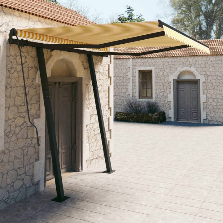Copertină Retractabilă Manual Cu Stâlpi, , 3X2,5 M