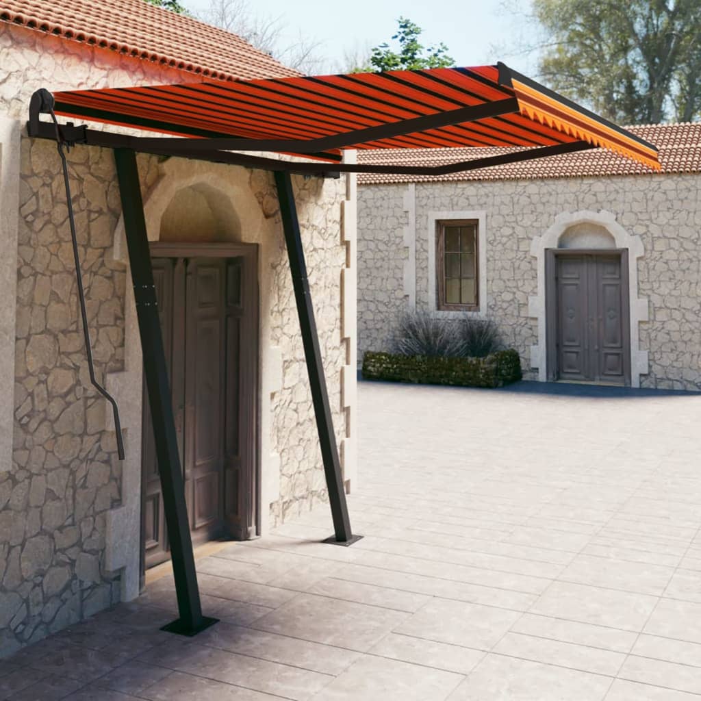 Copertină Retractabilă Manual Cu Stâlpi, , 3X2,5 M