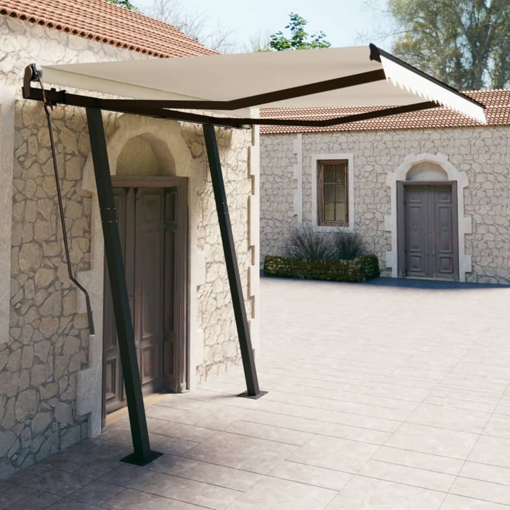 Copertină Retractabilă Manual Cu Stâlpi, , 3X2,5 M