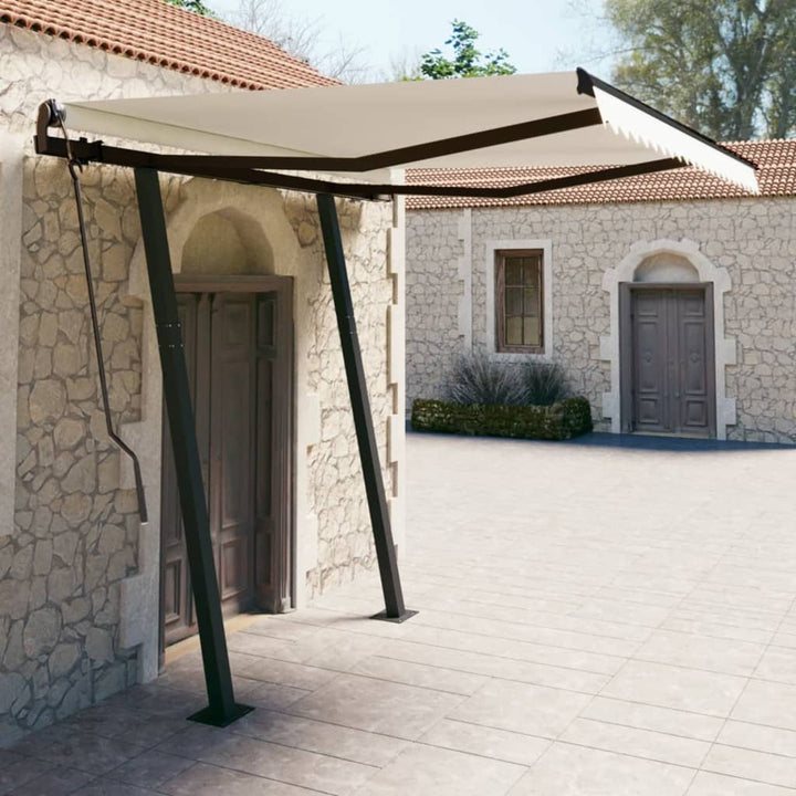 Copertină Retractabilă Manual Cu Stâlpi, , 3X2,5 M