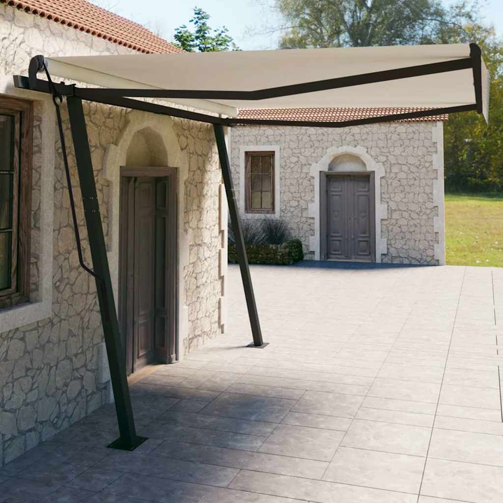 Copertină Retractabilă Manual Cu Stâlpi, , 3X2,5 M