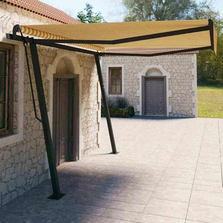 Copertină Retractabilă Manual Cu Stâlpi, , 3X2,5 M