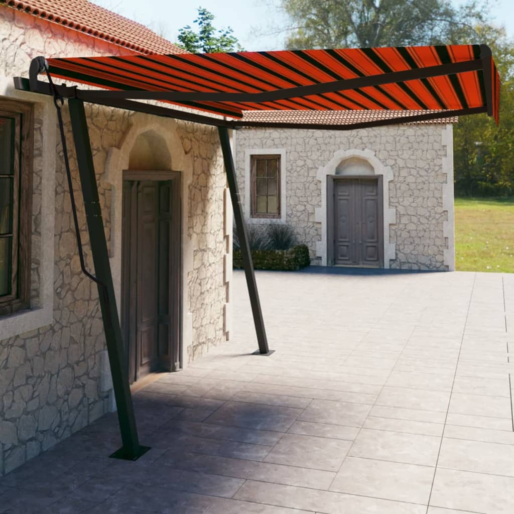Copertină Retractabilă Manual Cu Stâlpi, , 3X2,5 M