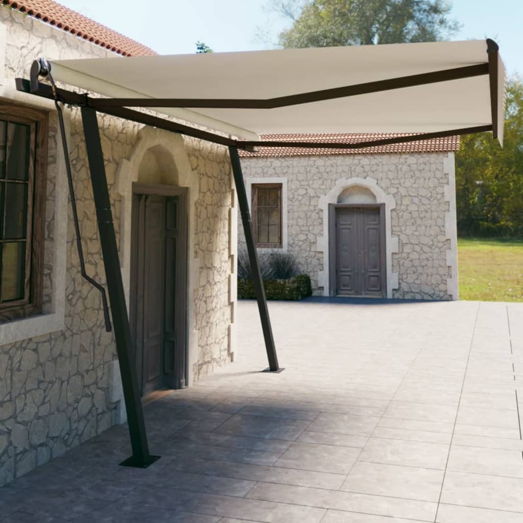 Copertină Retractabilă Manual Cu Stâlpi, , 3X2,5 M