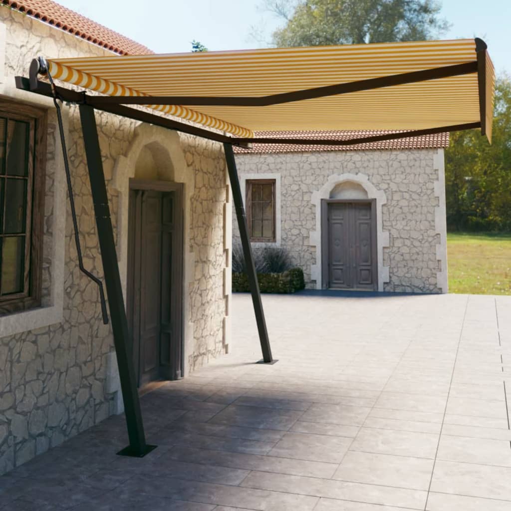 Copertină Retractabilă Manual Cu Stâlpi, , 3X2,5 M