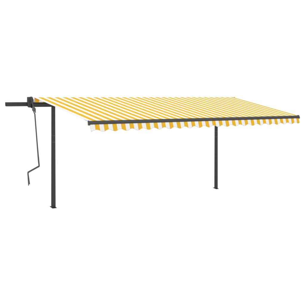 Copertină Retractabilă Manual, Cu Led, Portocaliu&Maro,