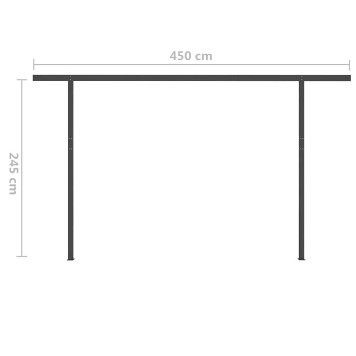 Copertină Retractabilă Manual, Cu Led, Portocaliu&Maro,