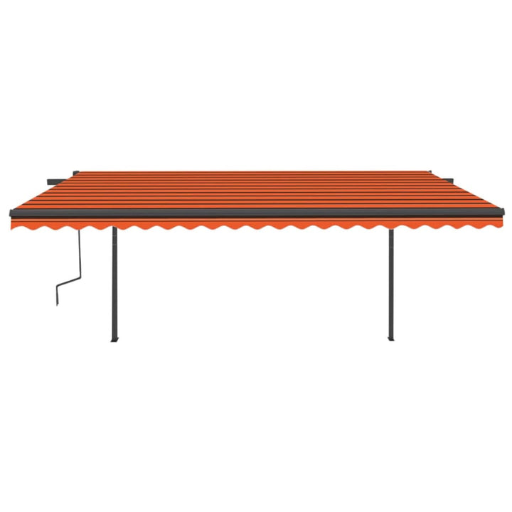 Copertină Retractabilă Manual, Cu Led, Portocaliu&Maro,