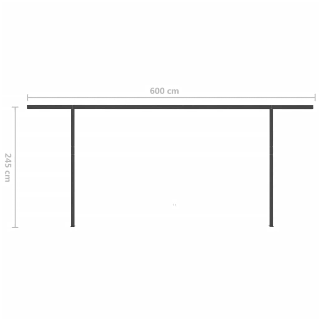 Copertină Retractabilă Manual Cu Led, Galben & Alb,