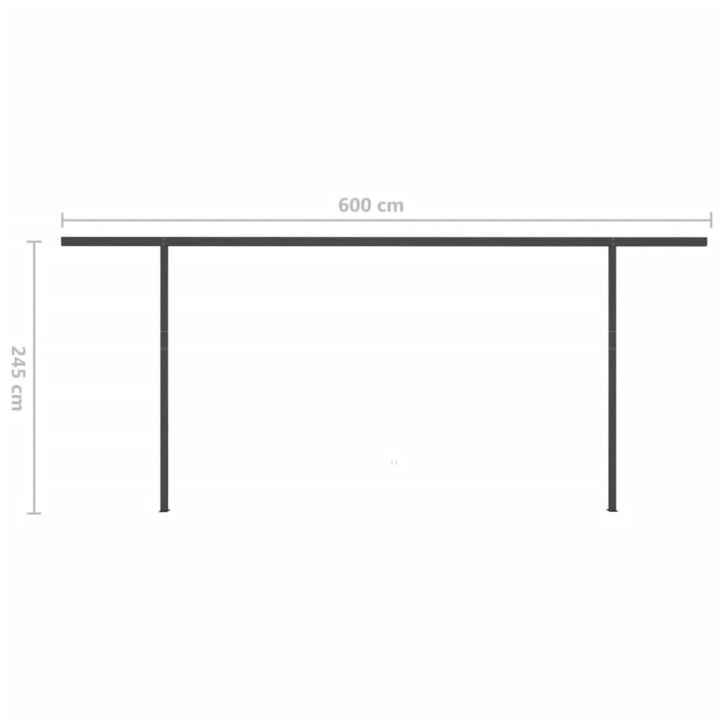 Copertină Retractabilă Manual Cu Led, Galben & Alb,