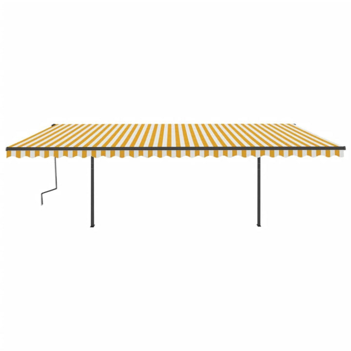 Copertină Retractabilă Manual Cu Led, Galben & Alb,