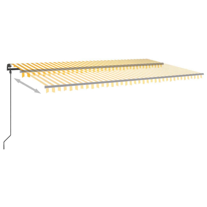 Copertină Retractabilă Manual Cu Led, Galben & Alb,