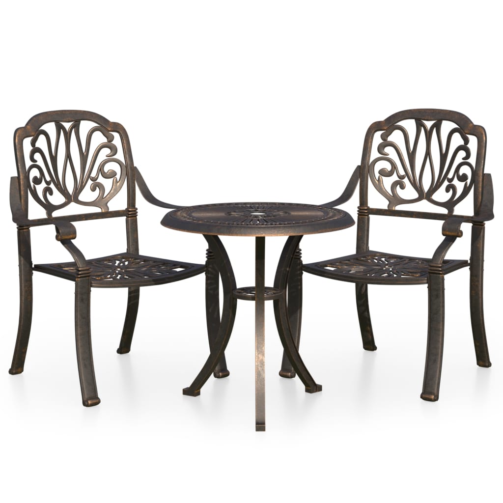 Set Mobilier Bistro, 3 Piese, , Aluminiu Turnat