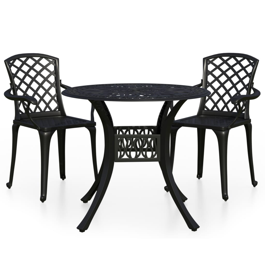 Set Mobilier Bistro, 3 Piese, , Aluminiu Turnat