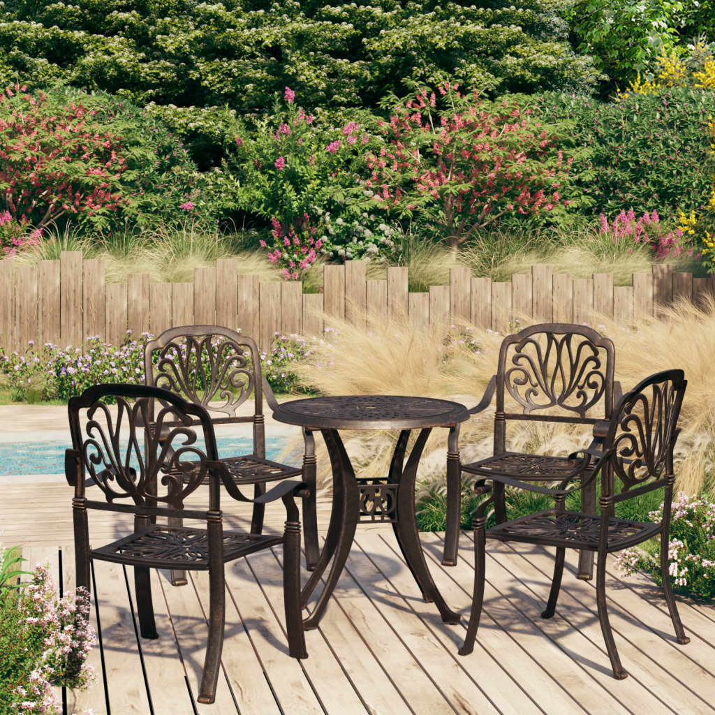 Set Mobilier Bistro, 5 Piese, , Aluminiu Turnat