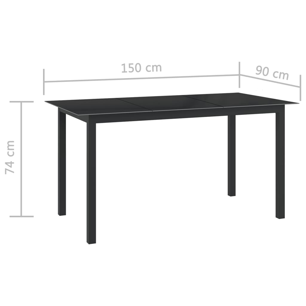 Set Mobilier De Grădină, 7 Piese, , Aluminiu