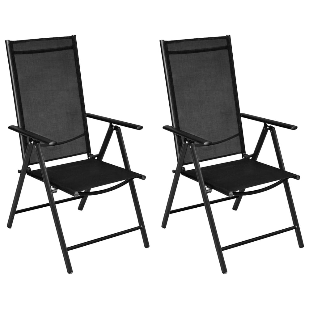 Set Mobilier Bistro, 3 Piese, Negru, Aluminiu Și Textilenă