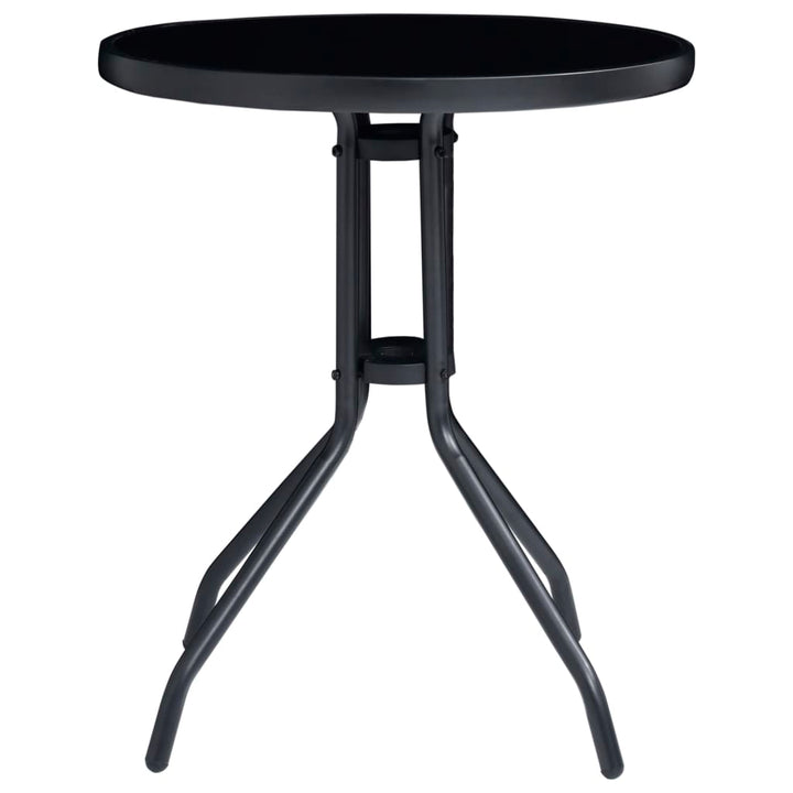Set Mobilier Bistro, 3 Piese, Negru, Aluminiu Și Textilenă