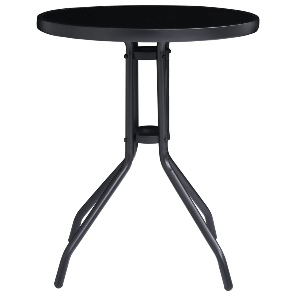 Set Mobilier Bistro, 3 Piese, Negru Și Antracit