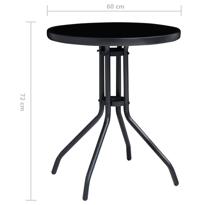 Set Mobilier Bistro, 3 Piese, Negru Și Antracit