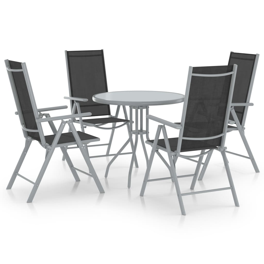 Set Mobilier De Exterior, 5 Piese, , Aluminiu Și Textilenă