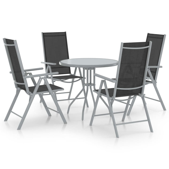 Set Mobilier De Exterior, 5 Piese, , Aluminiu Și Textilenă